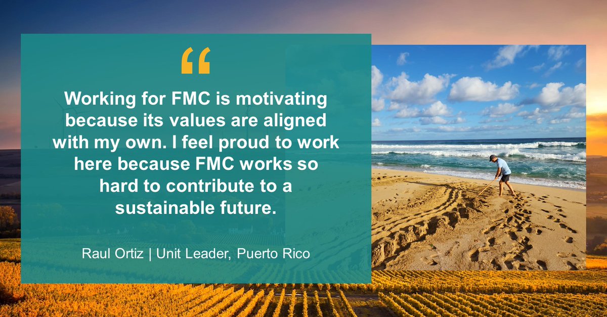 Celebrate #EarthWeek with @FMCCorp! Raul Ortiz, a Unit Leader in Puerto Rico, shared what working for a #companythatcares means to him.

#Sustainability