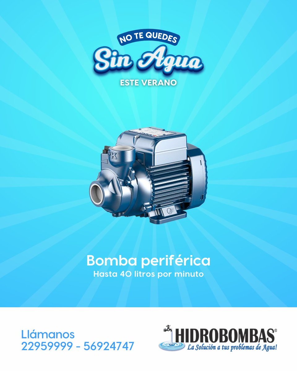 HidrobombasG's tweet photo. En #HidroBombasGuatemala tenemos las mejores marcas de Bombas de agua💦 visita cualquiera de nuestras tiendas o llámanos al ☎ 22959999
#BombasDeAgua #PozosMecánicos #BombasParaPiscina #Agua https://t.co/ArJGEB2wlc https://t.co/m6APMKe4qS