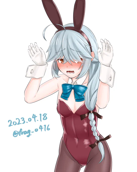 浜波バニー#艦これ版深夜の真剣お絵描き60分一本勝負#艦これ版真剣お絵描き60分一本勝負_20230418 
