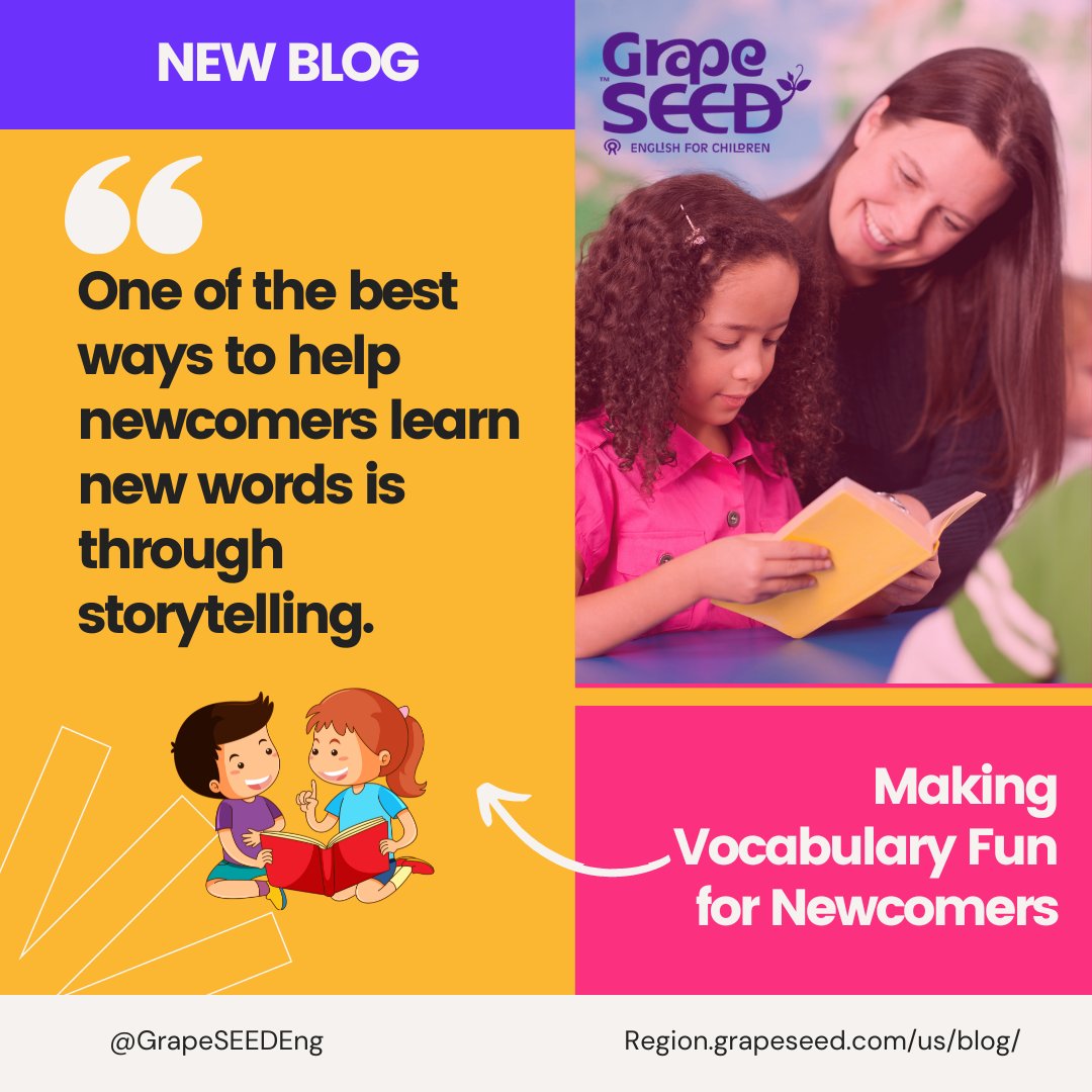 GrapeSEEDEng's tweet photo. Looking for meaningful ways to teach vocabulary to your newcomers?
Check out today’s article, ‘Making Vocabulary Fun for Newcomers,’ to learn more! 👉 https://t.co/p8Ox6TFkpd
#WelcomingNewcomers #TeachingEnglish #LearningVocabulary https://t.co/mDMYMbncFK