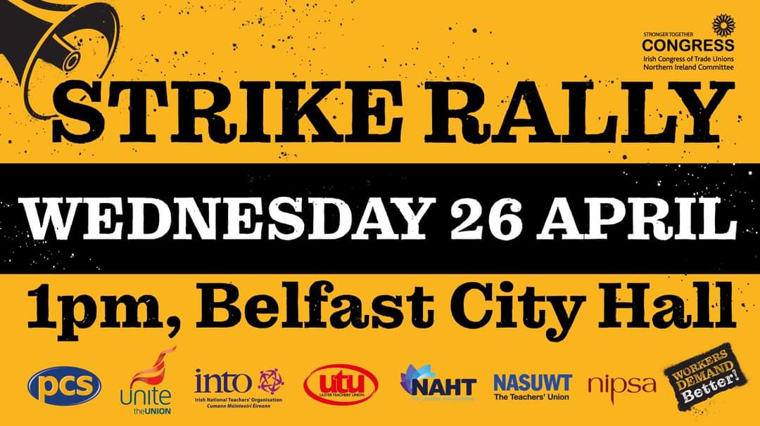 NipsaDfC's tweet photo. #nipsa #nipsadfc #unite #pcs #into #utu #nahht #nasuwt #26april #WeWillNotBeLeftBehind https://t.co/JuEkUutwzY