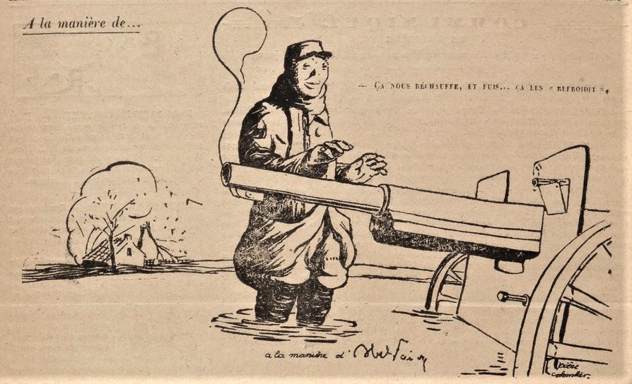 Fio10180's tweet photo. [double usage] Le poilu a tout compris! Lui, ça le réchauffe! Ceux d'en face, ça les refroidit! Ou comment souffler le chaud et le froid! #WW1 #1GM #humourdepoilu #chaudfroid https://t.co/MuCv6laX7V