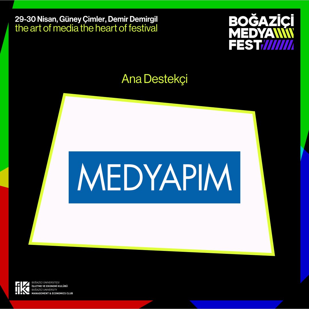 Boğaziçi MedyaFest’te Ana Destekçimiz MEDYAPIM! 

Birbirinden değerli oturumları ve eğlenceli festival ortamını deneyimlemek için biletini almayı unutma!🥳

29-30 Nisan’da Güney’de seni de aramızda görmeyi isteriz.🤗

Bilet linki: lnkd.in/d2_u4dC4