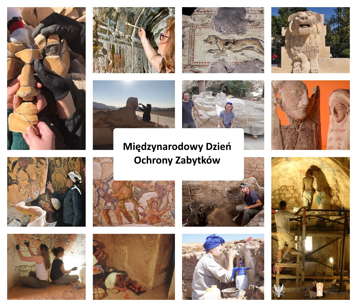 PCMA_UW's tweet photo. On #WorldHeritageDay our #conservator🔸Magda Skarżyńska reminds us that in the best excavation teams #archaeologists #conservators & #architectects work together for #culturalheritage documentation & preservation.
(ps: Do you recognize the sites in our conservation mosaic?) https://t.co/JOJsb87Fhb