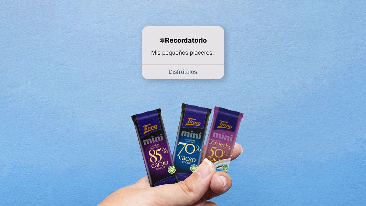 Tirma_Oficial's tweet photo. ⏰Para nuestros #MiniChocolates siempre hay tiempo. 🍫Más cacao, menos azúcar pero el sabor inconfundible de Tirma. https://t.co/rYpGLdsXHN