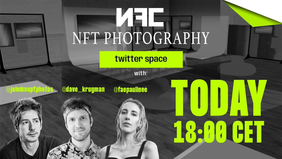 NFCsummit's tweet photo. Call all photography artists and art lovers, 
Don’t miss our Twitter Space today with @dave_krugman @johnknopf @faepaulinee ! ❤️‍🔥

Why Photo Lab for #NFC23 ? 📸
Who will be featured ? 🧑‍🎨

👉 https://t.co/gkXTMX02T6 https://t.co/CXirIh0pTG