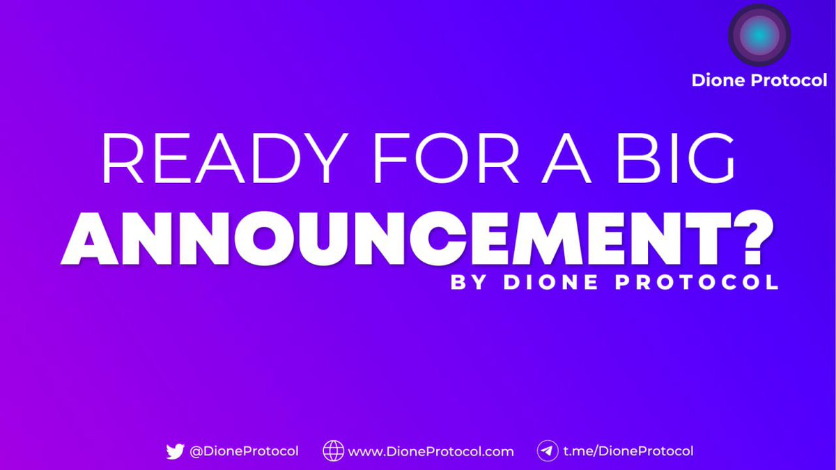 Our biggest announcement to date is coming to you this Friday.

$DIONE