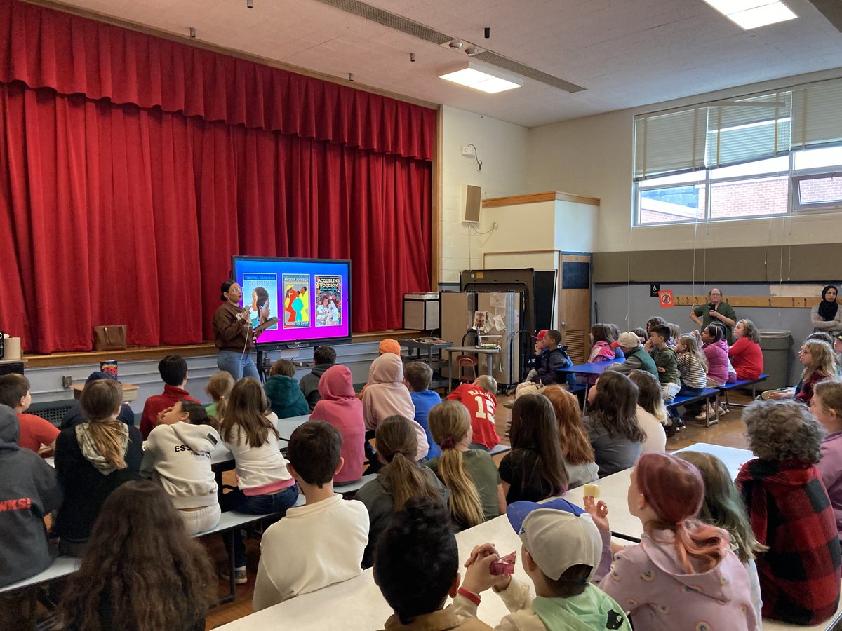 So inspiring to have a visit from amazing author, and South Hill Hawk mom, @KalynnBayron. Check out her new book, The Vanquishers!