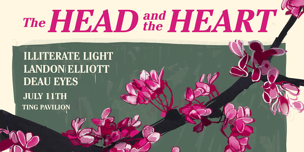 JUST ANNOUNCED: @headandtheheart are coming to the Ting Pavilion on Tuesday, July 11. @illiteratelight, @landonelliotttt and @DeauEyes will open. Presale begins this Thursday at 10am (use code BLUE) Visit tingpavilion.com Part of the Bud Light Concert Series