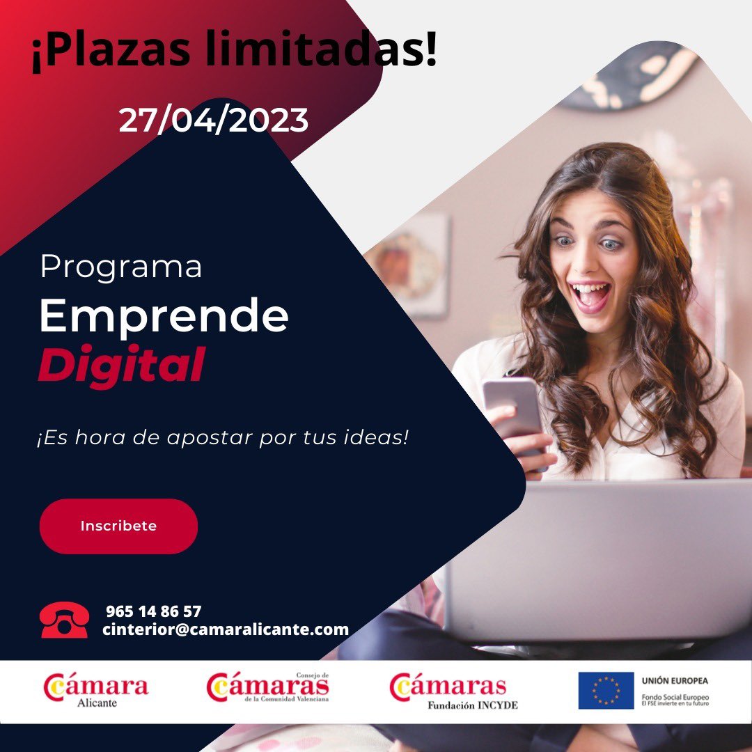 💻 𝗣𝗿𝗼𝗴𝗿𝗮𝗺𝗮 𝗱𝗲 𝗲𝗺𝗽𝗿𝗲𝗻𝗱𝗶𝗺𝗶𝗲𝗻𝘁𝗼 𝗗𝗶𝗴𝗶𝘁𝗮𝗹 | El objetivo del Programa Emprende Digital es ayudar e impulsar a emprendedores (beneficiarios del Sistema de Garantía Juvenil) a desarrollar sus proyectos.

ℹ Más información 👇
n9.cl/hqv12