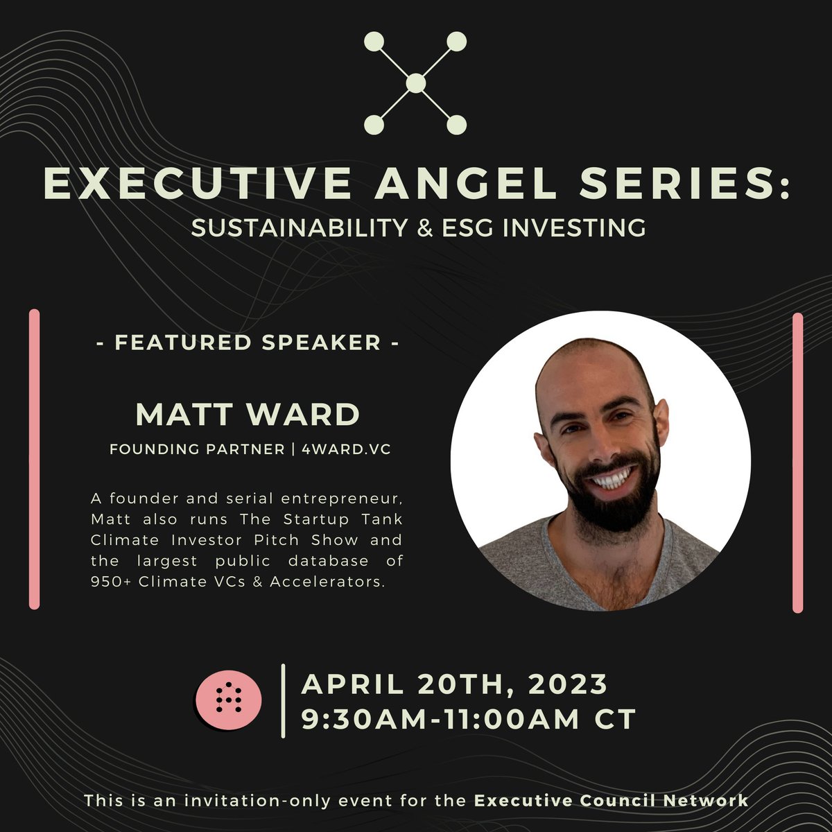 ECNSpotlight's tweet photo. ECN proudly presents Matt Ward, Founding Partner of https://t.co/NGOhp2aByd, as a featured speaker for @ECNSpotlight's upcoming event: Sustainability &amp; ESG Investing

Reserve your spot now: https://t.co/MnpREKGBy7

#Sustainability#ESG#Investing#ECN https://t.co/xycfTtZOXt
