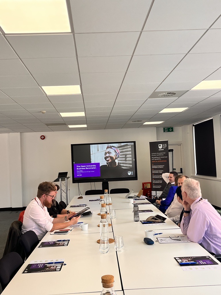 cw_seswm's tweet photo. We are at the Business Barometer - Driving employee attraction and retention in Wales roundtable today at @capitallawltd!

@OpenUniversity &amp; @britishchambers have partnered to deliver this event to explore how we can address the UK skills gap and its impact.

#BusinessBarometer https://t.co/EbPZmLt3fe