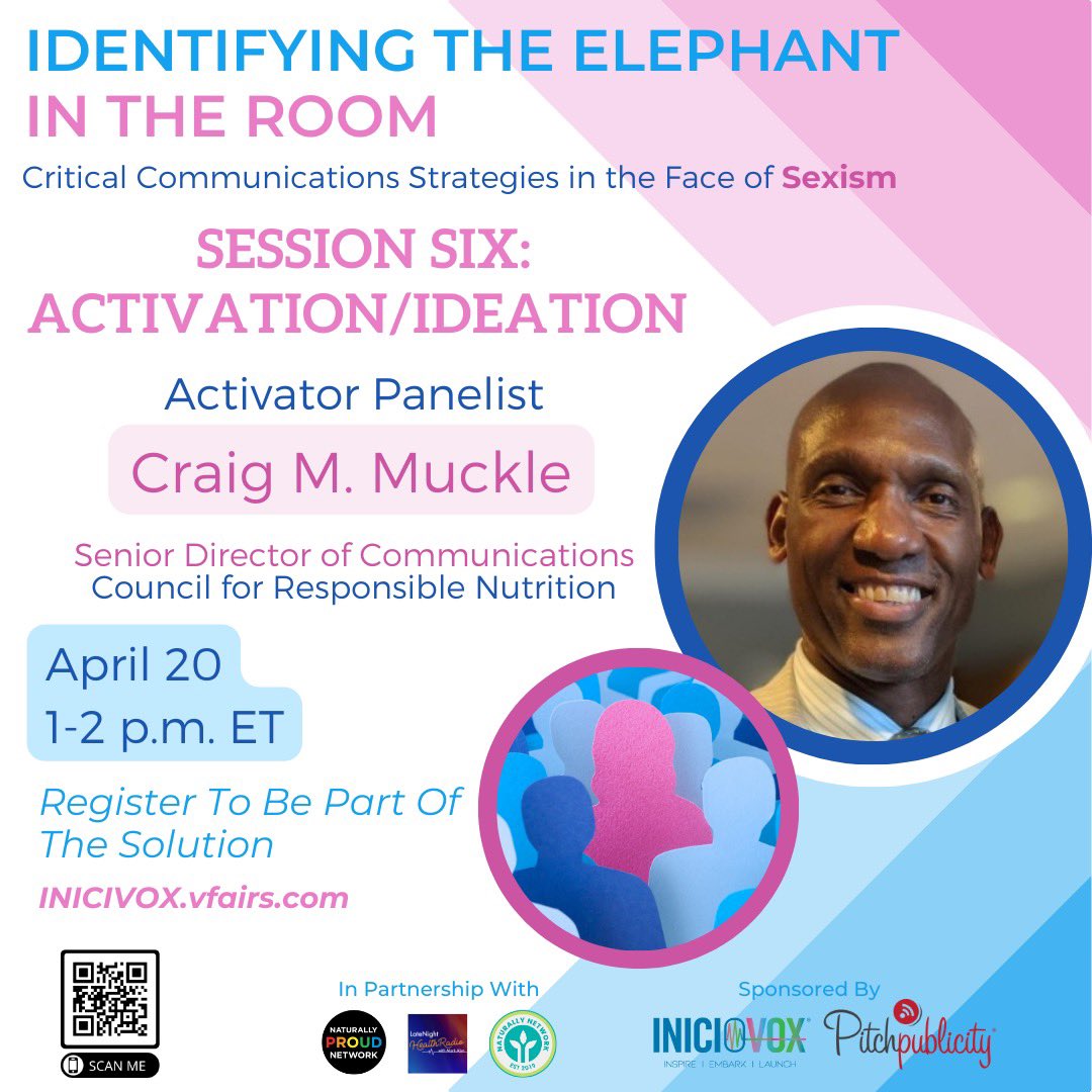 INICIVOX's tweet photo. Get ready to say #GoodbyeElephants on the topic of #sexism for the #NaturalProducts industry this Thursday (April 20)! We are excited to share some ideas with you from Craig M. Muckle #MakeSomeChange and register to be a part of the solution: https://t.co/GQlGF1YOps 🐘 https://t.co/1BfnC46lJz