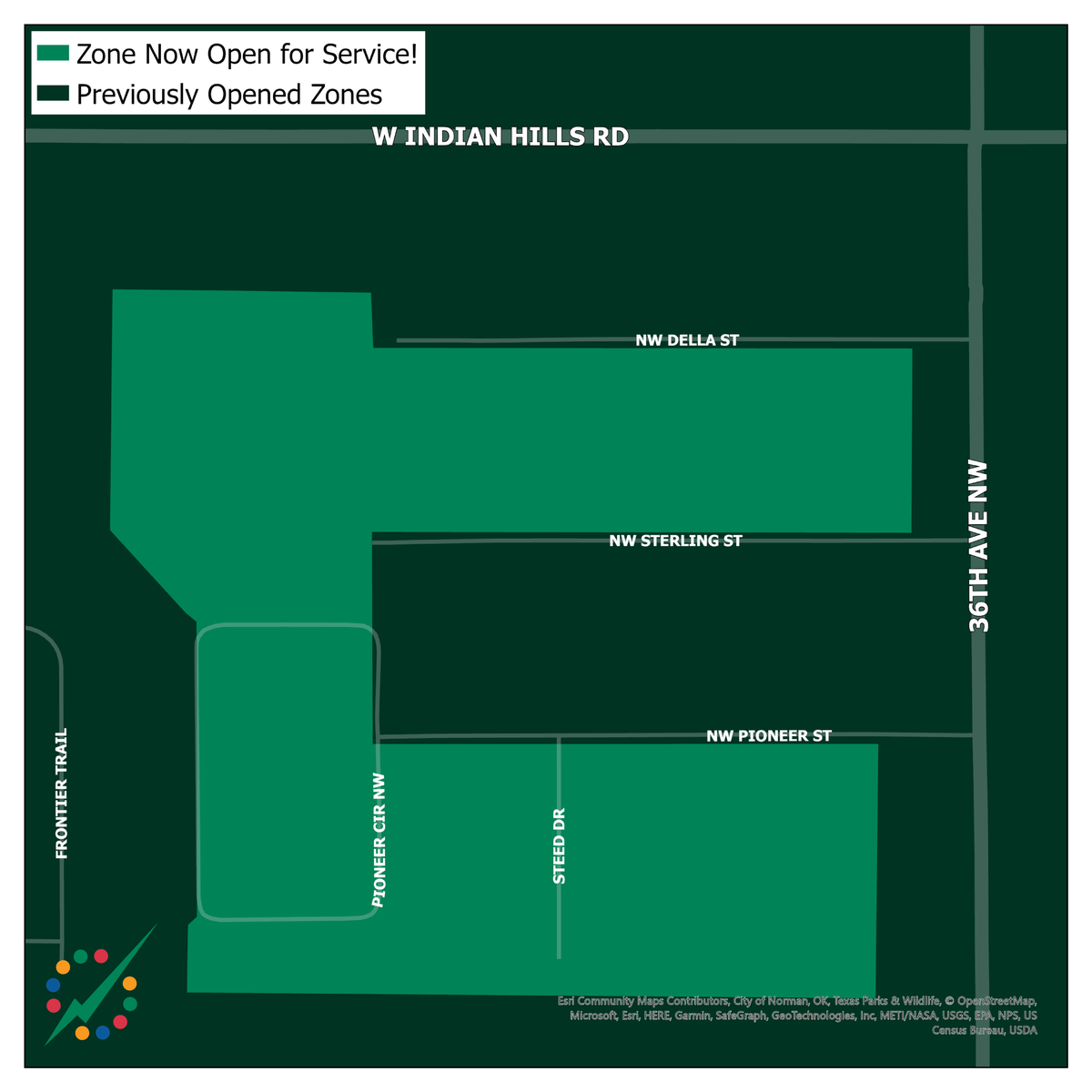 OecFiber's tweet photo. ⚡️ NEW WEEK, NEW FIBER ZONE ⚡
️•
Congrats to everyone in the green areas shown on the map - you can now sign up for #OECFiberFast services!
•
Visit https://t.co/gfmbxPJTUa to get started today! https://t.co/4QmV0Tabrj