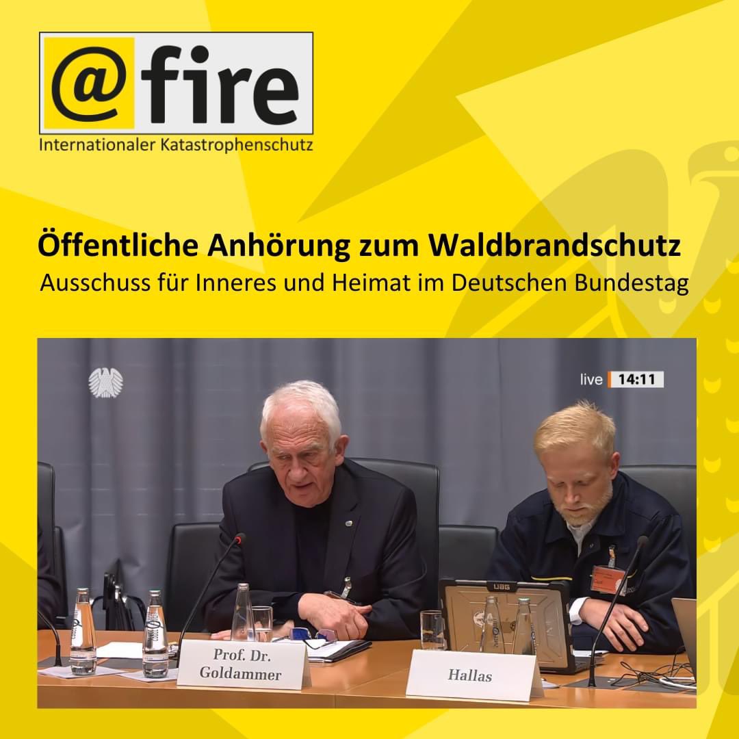 Unser stv. Fachbereichsleiter #Vegetationsbrandbekämpfung, Tobias Hallas, gab am Montag bei einer öffentlichen Anhörung zum #Waldbrandschutz im Ausschuss für Inneres und Heimat des Deutschen Bundestages eine Stellungnahme ab: bundestag.de/resource/blob/…