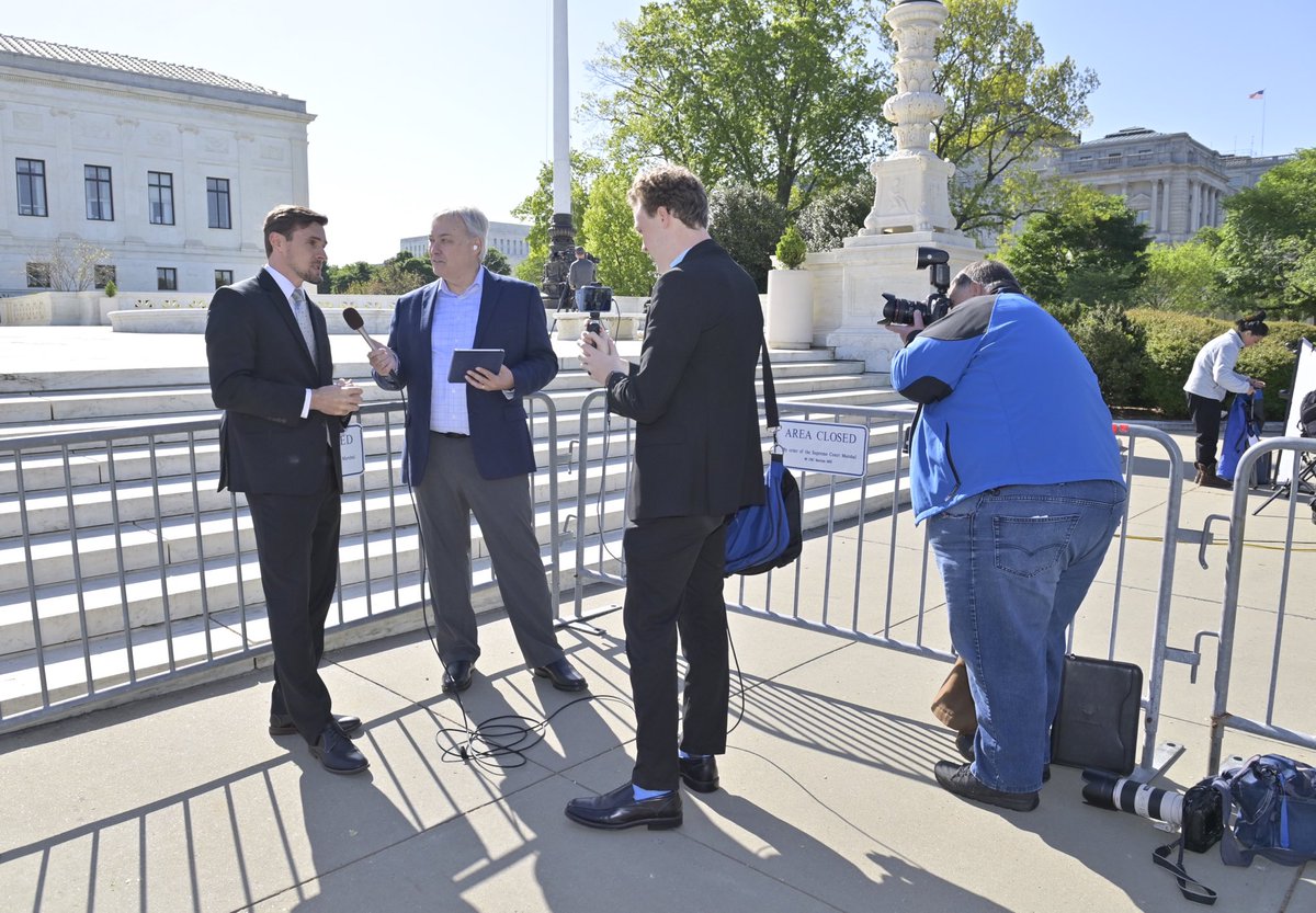 Jeremy Samek, Stuart Shepard and Jared Bessey all w/ ⁦<a href="/1stLiberty/">First Liberty Institute</a>⁩ speak about the Gerald Groff case vs the US Postal Service in front of the ⁦<a href="/USSupremeCourt/">SCOTUS Updates</a>⁩ <a href="/tommylisi/">Tom Lisi</a>⁩ ⁦<a href="/BrettSholtis/">Brett Sholtis</a>⁩ ⁦<a href="/LancasterOnline/">LNP | LancasterOnline</a>⁩