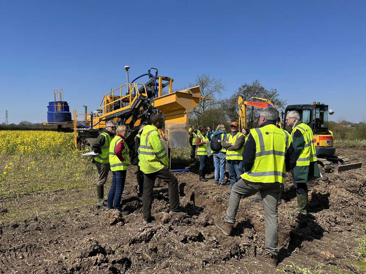 TheNAAC's tweet photo. What a fabulous day to get @defra and @EnvAgency out on farm to see land drainage and it’s benefits  #soil #water #regenag @nfu @AHDB_Arabletech https://t.co/tsQkVYAr1d