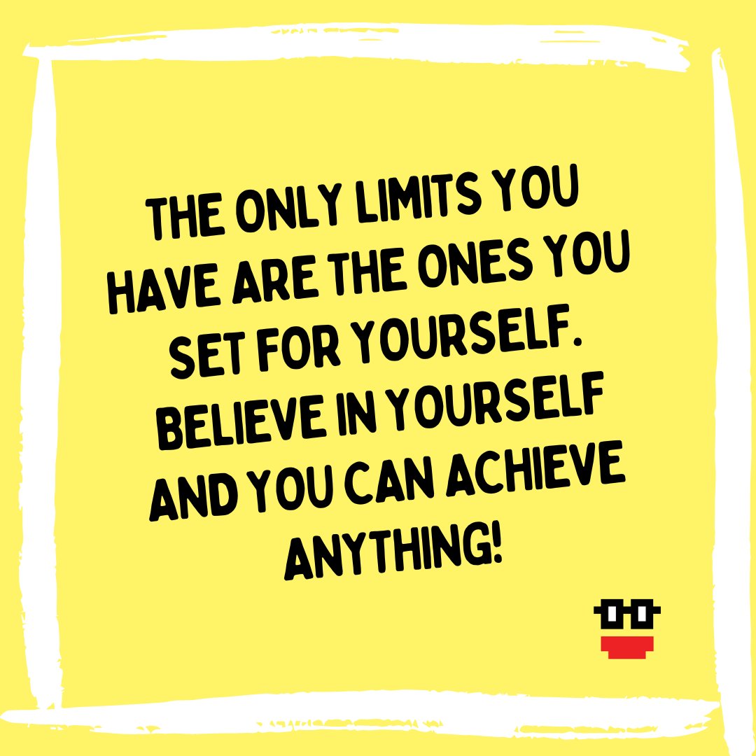 pixelizen's tweet photo. GM Fams, the only limits you have are the ones you set for yourself. Believe in yourself and you can achieve anything! 🌟

#BelieveInYourself #YouCanDoIt #NFTForHope https://t.co/CDfCmiO6t4