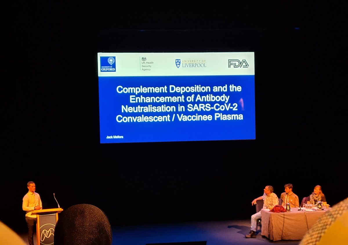 The1stNazerick's tweet photo. Great talks by colleagues @Carroll_Lab_Ox at #microbio23 about #SARSCoV2 antibody responses using nanobodies as therapeutics in virus neutralisation assays  (@Luke00260), and the importance of Fc-mediated functions using ADCD (@JackMellors2) 👏🏽
@MicrobioSoc https://t.co/aPzPvjWEjt