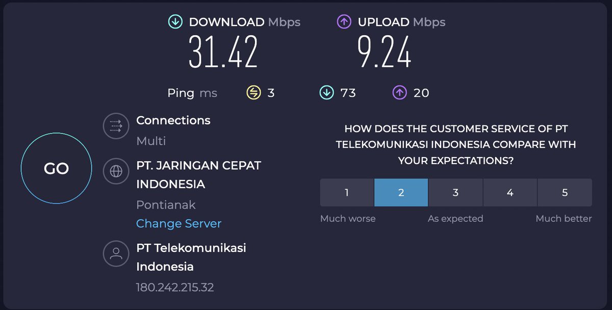 darkwend's tweet photo. @IndiHomeCare Nih min pake 2 tool cek speed https://t.co/9MgfqWJ3ME