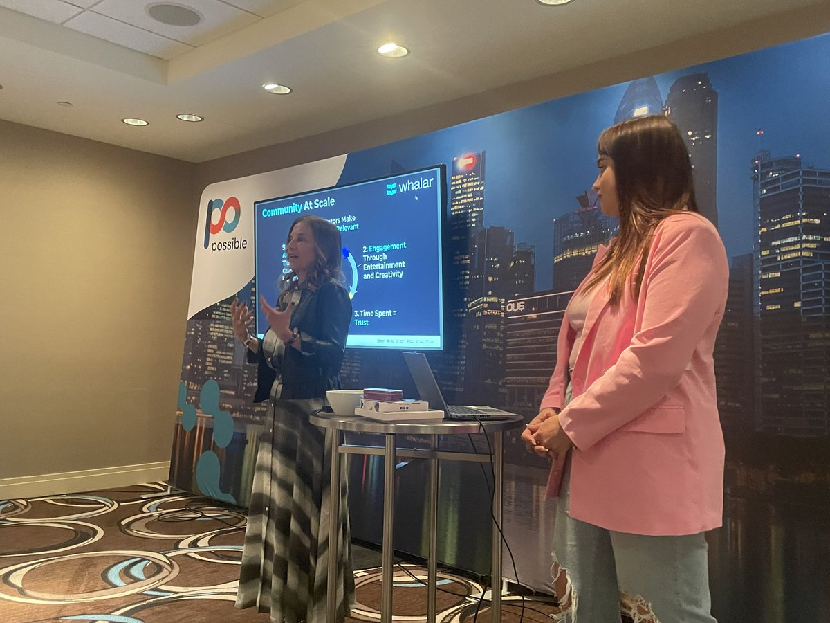 LouPas's tweet photo. “Building trust builds brands
The ‘nicher’ you go the quicker you grow!
The algorithm doesn’t kick in until the community responds to your post
Community today is more like a group chat.”
Wisdom from Jamie Gutfreund, CMO, Whalar and Coco Mocoe, @tiktokcreators
#possible23 https://t.co/EInytKnORi