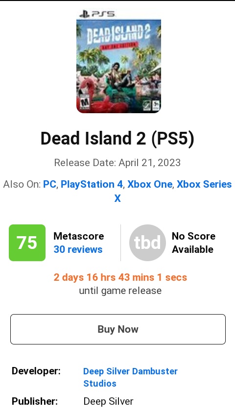 🍒Library🍒 on X: Calificación temprana de Dead Island 2 en