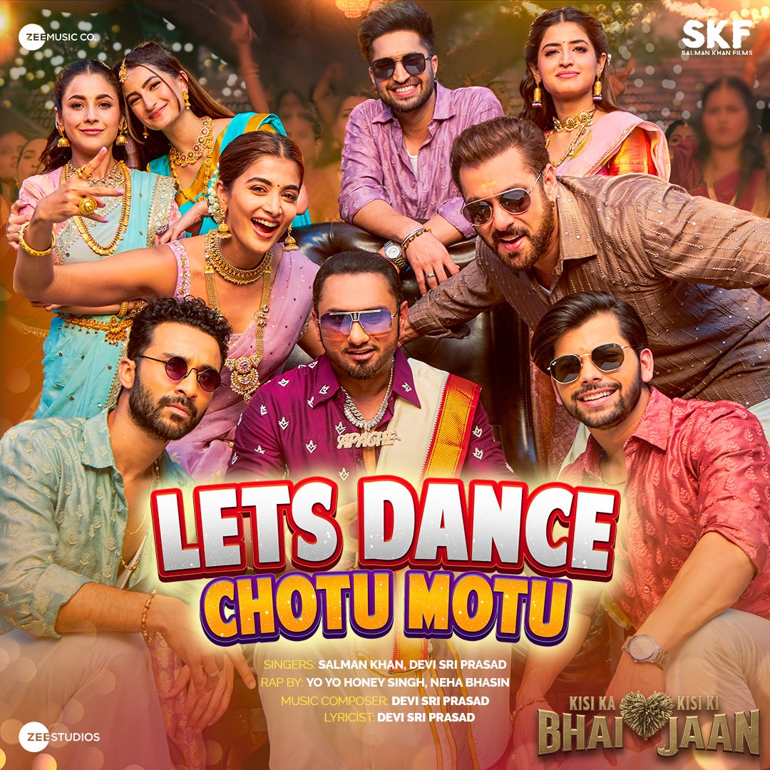 ZeeMusicCompany's tweet photo. This one is for all our cute little fans, get on the dance floor with your loved ones!😎
#LetsDanceChotuMotu Song Out Now!

https://t.co/oALKasr8m7

@BeingSalmanKhan @hegdepooja @VenkyMama @farhad_samji @ThisIsDSP @asliyoyo #NehaBhasin @AlwaysJani @IamJagguBhai @bhumikachawlat https://t.co/gOl6jlIoB2