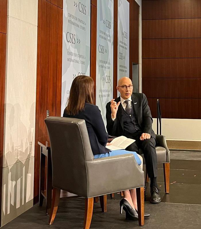 volker_turk's tweet photo. Crucial to have discussions on human rights and how universal they are, going back to the principles of the Universal Declaration. Interesting conversation today @CSIS on solutions offered by #humanrights to peace &amp; security challenges, especially to conflict prevention. https://t.co/R7wGufIveO