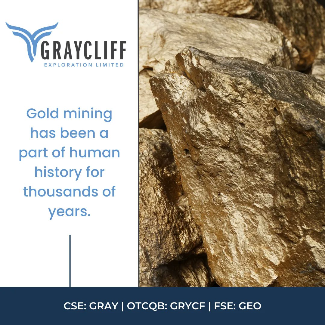 GraycliffExplor's tweet photo. From ancient civilizations to modern-day operations, the pursuit of this precious metal has shaped our world in countless ways.

Learn more about our contribution to the gold mining industry through our website ✨ https://t.co/vPYrGwPrs5 

$GRAY $GRAY.C $GRYCF https://t.co/XRFAzOTDJ8