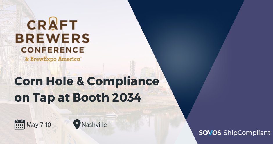 shipcompliant's tweet photo. 🍺#CraftBrewersCon is right around the corner!

If you’ll be in Nashville this weekend, be sure to visit our experts at booth 2034 to talk all things #ThreeTier and #DtC compliance. https://t.co/ykGWlDu2vC