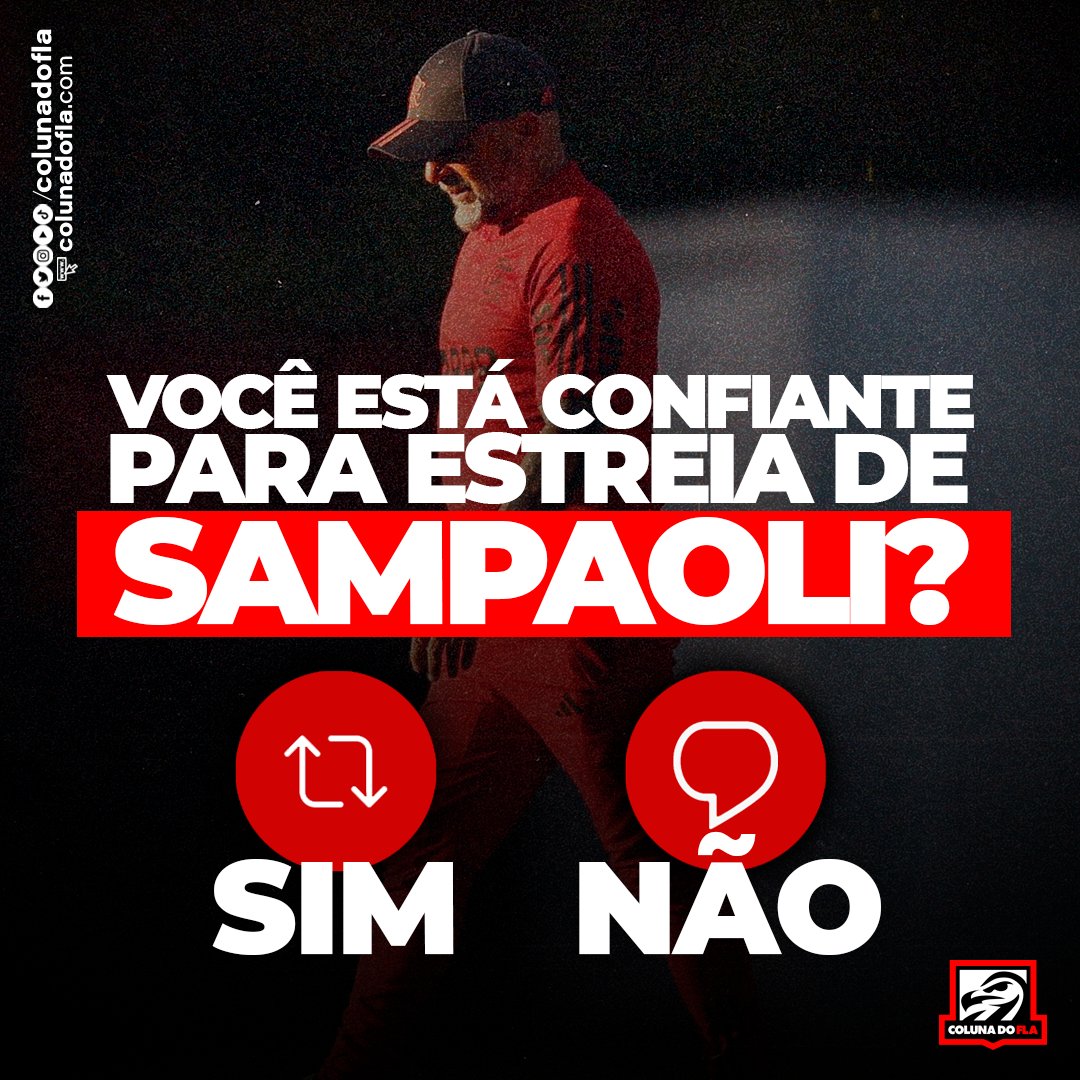 ColunadoFla's tweet photo. 📊 ENQUETE: Você está confiante para estreia de Jorge Sampaoli? #colunadofla https://t.co/QVRUGFWzL9