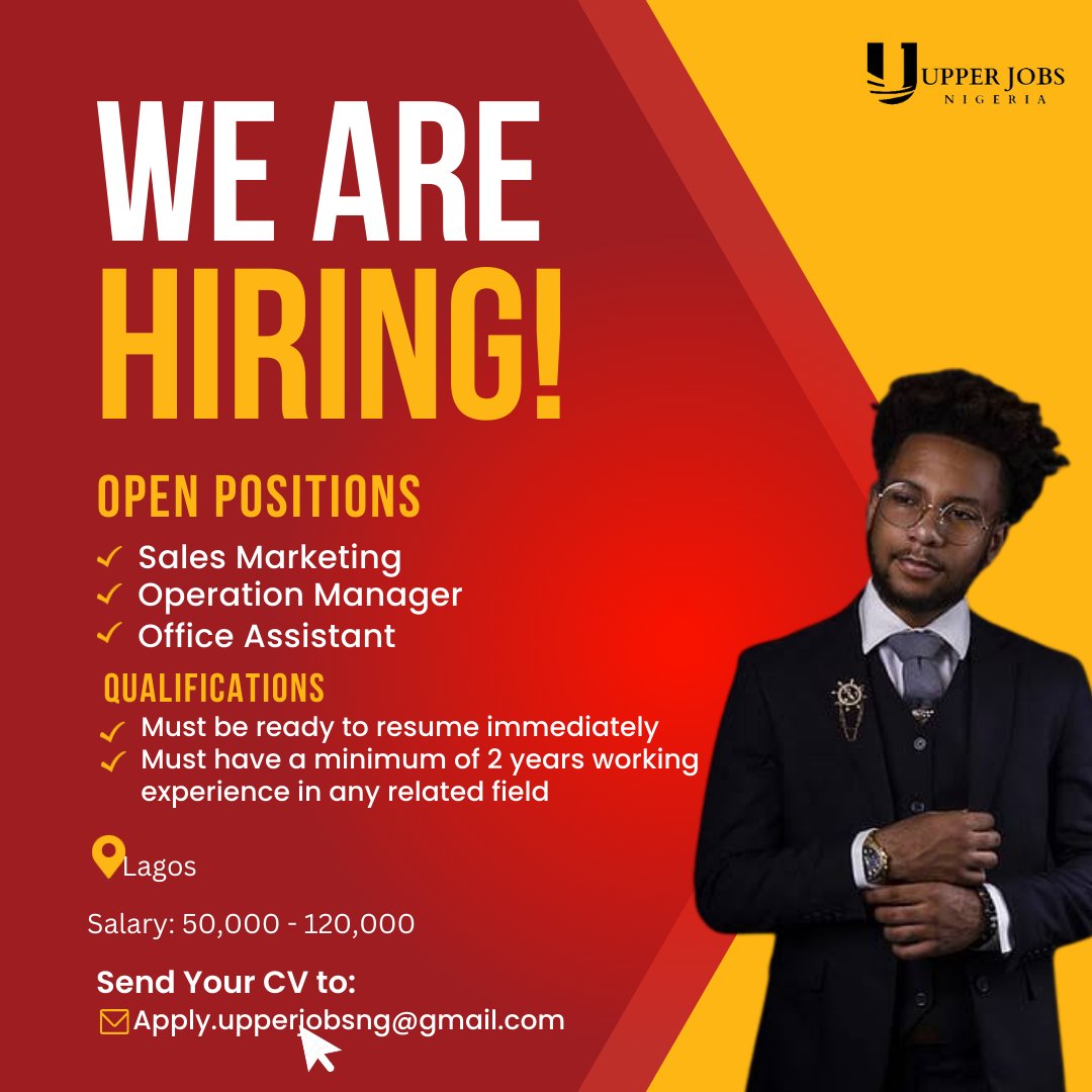 Job vacancy!!!Send cv to apply.upperjobsng@gmail.com#CHELSEA  REMA go and verify #Upperjobsng #palmpay  EKO ATLANTIC LAGOS KUNLE REMI