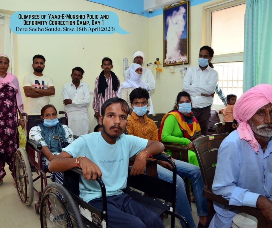 4 patients admitted, 33 caliper, 73 OPD in the
#FreePolioCampDay1 .
#14thPolioCamp 
#FreePolioCamp
#YaadEMurshidCamp
#PolioAndDeformityPrevention
#DeraSachaSauda 
#SaintRamRahimJi
#RamRahim
@DSSNewsUpdates
Saint Dr @Gurmeetramrahim Ram Rahim Singh Ji Insan
@insan_honey