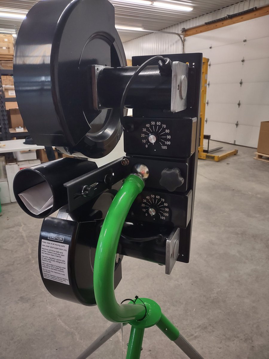 SpinballSports's tweet photo. This 2 wheel machine is shipping out today to an excited customer in California.  We have more in stock and ready to ship!  #baseball #pitchingmachine #madeinUSA https://t.co/F75QwVwId5