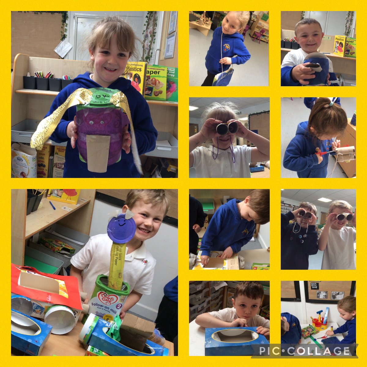 Parkfield's tweet image. #EYFS have been busy creating with junk modelling. They have made safari vehicles, animals and habitats. #expressiveartsanddesign
