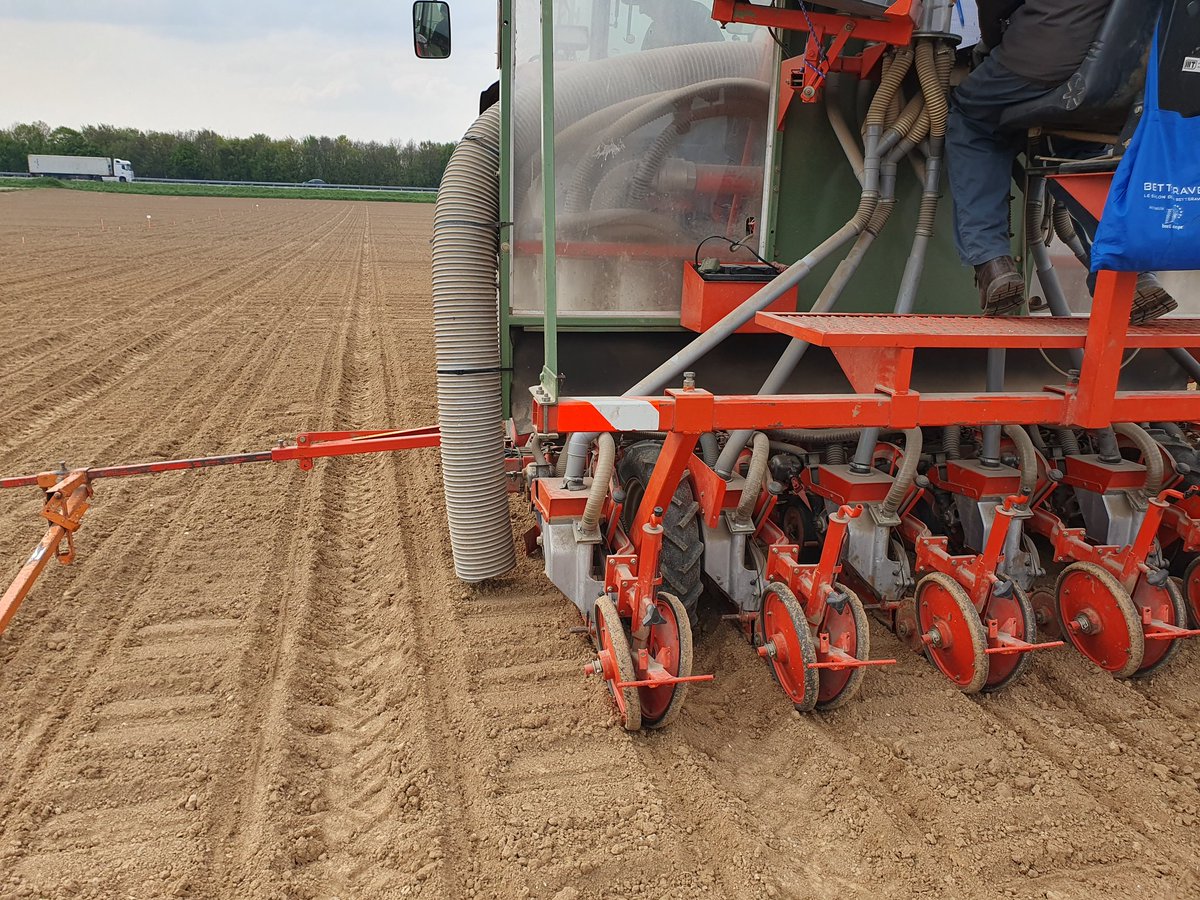 ghismalatesta's tweet photo. C est parti pour les semis dans le Santerre. Environs 3000 parcelles pour tester les variétés du réseau ITB-SAS  et du CTPS.@ITBetterave @GEVESGip @semae_officiel @UFSemenciers https://t.co/Wze01qbCo0