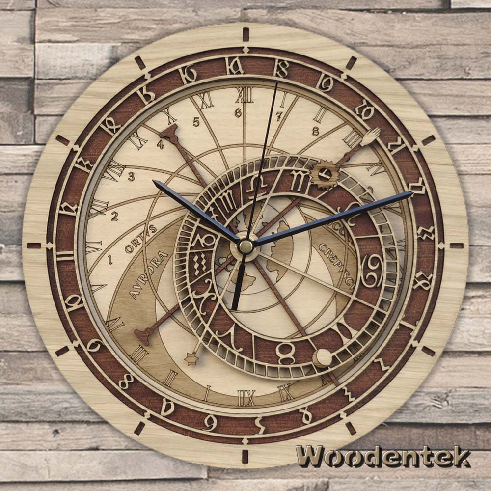 woodentek's tweet image. Handmade #Astronomical #Prague wooden clock #instaprague #ticktock - WorldwideShipping etsy.com/listing/462289…