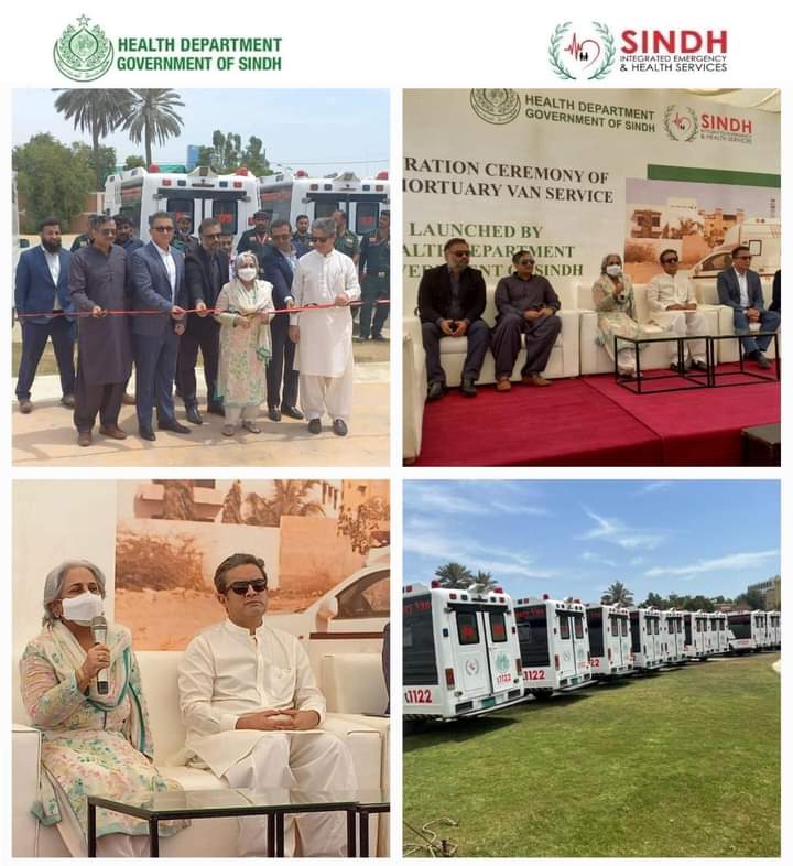 Sindh Government Launches Free Mortuary Van Service. Health minister Sindh Dr. Azra Fazal Pechuho inaugurated the fleet of 25 vans in #Karachi. This service will be available in regional hubs of the province and could be availed of by dialing 1122. #SindhGovernment #SindhHealth #
