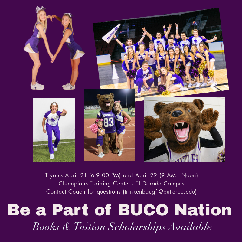 We're excited to add new faces to our team!  Submit your information sheet.  Questions? Contact Coach @ trinkenbaug1@butlercc.edu.  
butlergrizzlies.com/sports/cheer/C…