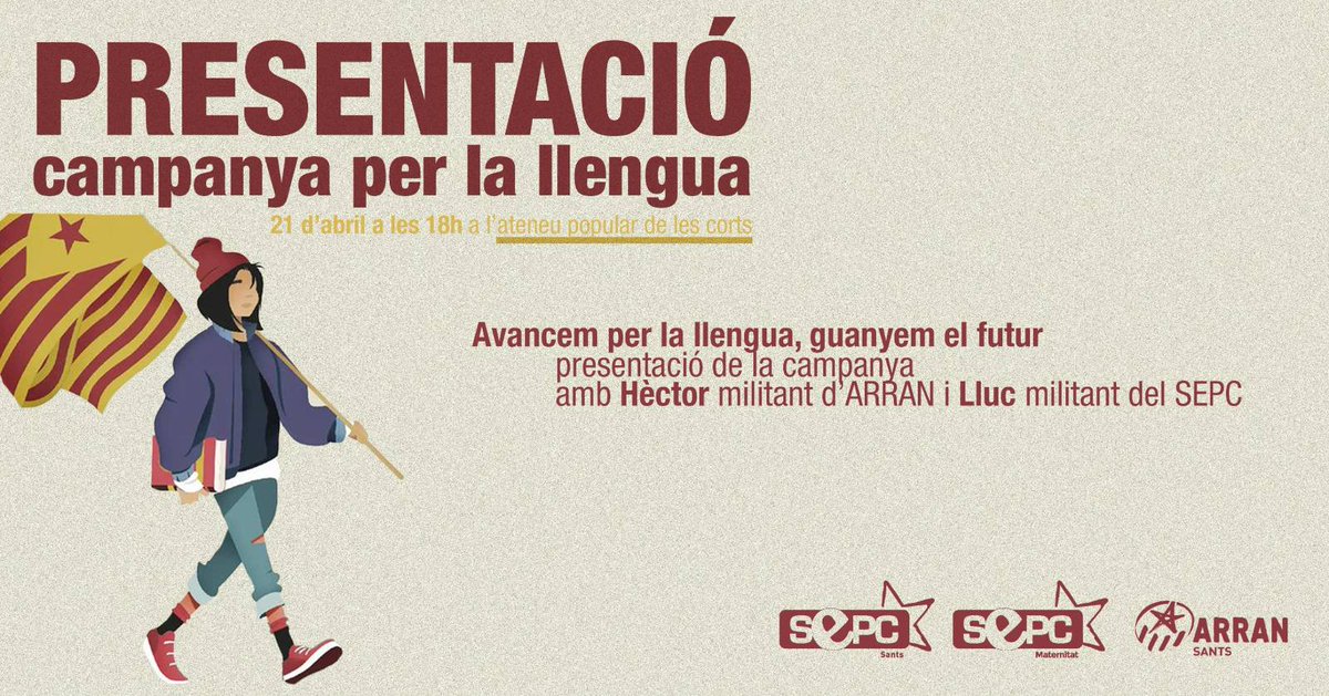 👅Aquest divendres presentem la campanya per la llengua del SEPC junt amb <a href="/Sepc_Maternitat/">Sepc_maternitat</a> i <a href="/ArranSants/">Arran Sants</a> a l'Ateneu Popular de les Corts. Defensem la llengua!