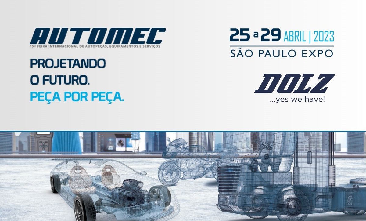 industriasdolz's tweet photo. 🗓Dolz is pleased to inform you our team will be present at the next edition of #Automec in São Paulo (Brazil), the international Autoparts, Equipment and Services trade show April 25-29.

We will be happy to meet you at @LITENS_AG Stand located at #G187 https://t.co/NyUIL2ET8L