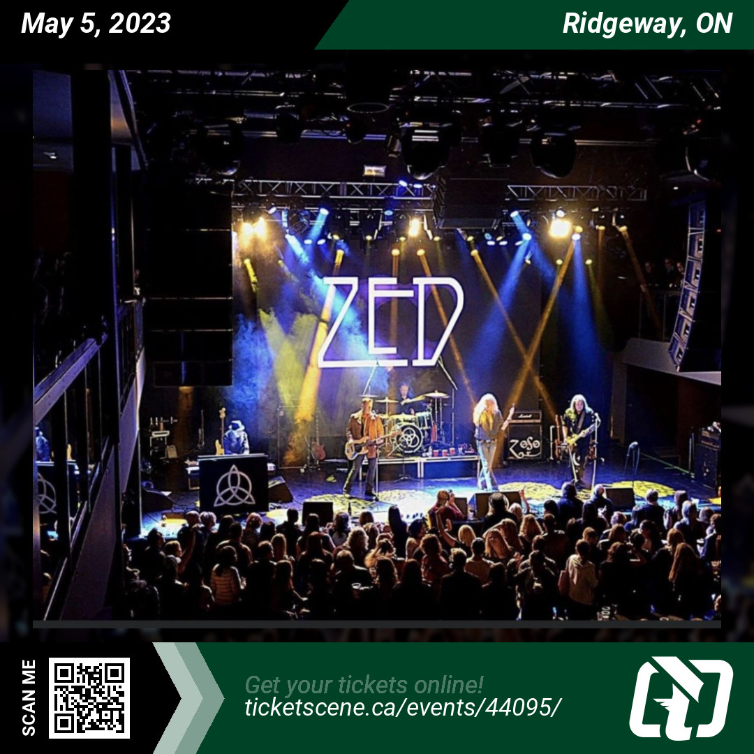 ZED - Canada's Zep Tribute  will be performing at <a href="/TheSanctuary2/">The Sanctuary</a> on Friday, May 5, 2023, at 8:00 pm
Get your tickets online ticketscene.ca/events/44095/
#ridgeway #tickets #events