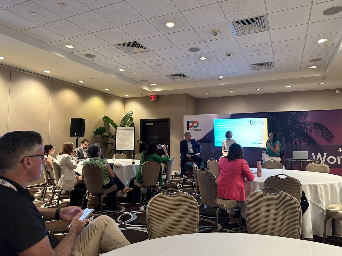 MunsterPete's tweet photo. @PubMatic’s CMO @JohannaP83 discussing sustainability and media buying with @GoodLoopAmy and @Ozzypallooza from @GoodLoopHQ and Ad Net Zero. Great topic and great energy in the room! #POSSIBLE2023 https://t.co/m2NhJqAKzB