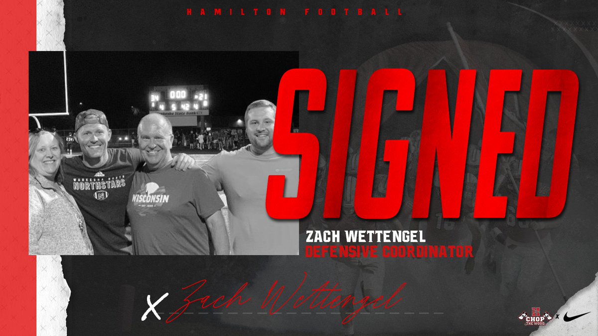 🪓Hamilton Charger Football🪓 (@hhschargerfb) on Twitter photo 🔴We got our guy!!! Welcome <a href="/z_wett/">Zach Wettengel</a> as our next Defensive Coordinator! Home run hire for HHS Charger Football!!!
✅Zach will also be at our HS and MS as a Fitness Education Teacher!
🪓Charger Nation give him a warm welcome as he is ready to #CHOPtheWood 🔴We got our guy!!! Welcome <a href="/z_wett/">Zach Wettengel</a> as our next Defensive Coordinator! Home run hire for HHS Charger Football!!!
✅Zach will also be at our HS and MS as a Fitness Education Teacher!
🪓Charger Nation give him a warm welcome as he is ready to #CHOPtheWood