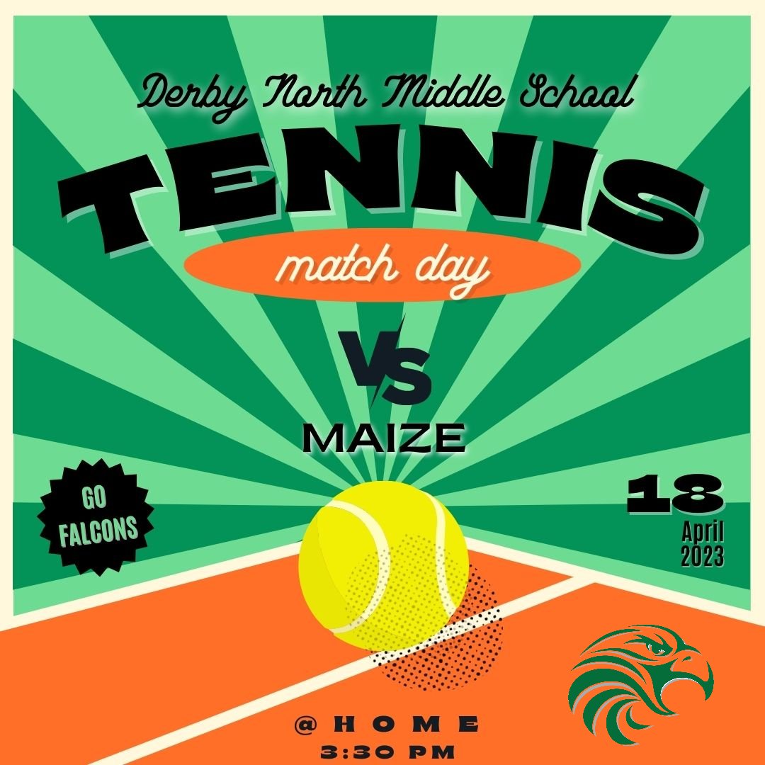DNMSFalcons's tweet image. Good luck to our tennis team as they host Maize at home today! Come on out to the DNMS courts to cheer on our Falcons! 🎾💚

#DerbyProud #GreenisMagic #SpringSports #DerbyNorth