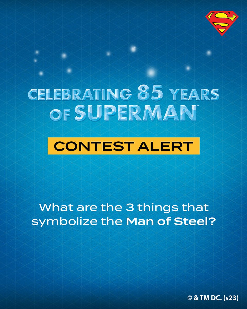 Superman 85th Anniversary Contest Alert ✨ Tell us the answer and 5 winners will get to win Rs. 5,000/- wallet money. 💯 Rules: 👆 Follow @bewakoof 🔁 RT & LIKE this tweet 🙋Tag 3 friends with your answer Contest ends - 20th April 2023 #Superman #Contest #ContestAlert