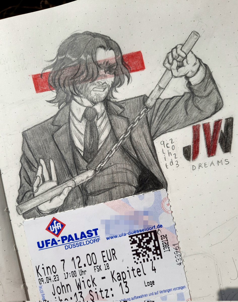 qlitchd's tweet photo. BIG WICK ENERGY

Still can't believe they used DREAMS in John Wick 4!! I flipped when I recognized it!!!

#JW4 #JohnWick #JohnWick4 #JohnWickArt #JohnWickFanart #JohnWick4Fanart #JohnWick4Art #traditionalart #sketch #art #dreams #KeanuReeves https://t.co/QdKKP5ZiNB