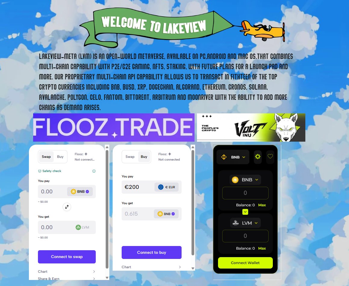 LakeviewMeta's tweet photo. Buy $LVM now with VoltiChange directly from the LakeView Meta website. @VoltInuOfficial 
#LVM #VOLTINU https://t.co/wcq5oVNS1l