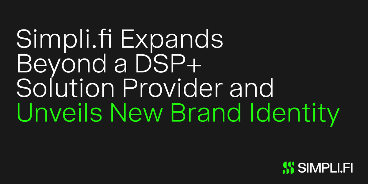 simpli_fi's tweet photo. It's a new era for https://t.co/8Me2vtxeZy! We're thrilled to unveil our new brand identity–moving from a DSP+ solution provider into a true Advertising Success Platform–built to maximize relevance and deliver the most relevant connections. https://t.co/3s61Wqggaz #OneSimplifi https://t.co/MBt1DfyEcO