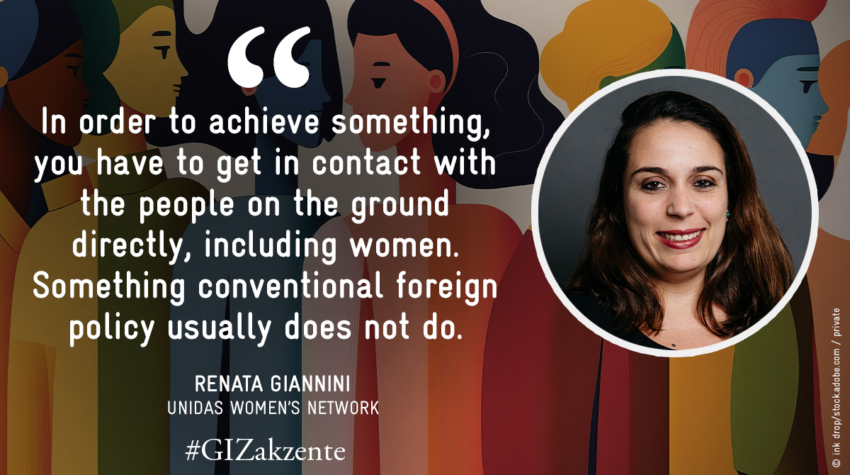 giz_gmbh's tweet photo. 🤔 Can the new German #FeministForeignPolicy help solve conflicts in #LatinAmerica? 💡 Yes, because it puts those affected at the centre, says @renata_giannini from the international women's network #Unidas in this #GIZakzente interview: https://t.co/bDsM2O1aOb  @AuswaertigesAmt https://t.co/SeewF1xzhf